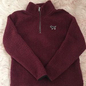 Sherpa Quarter Zip Pink Victoria Secret